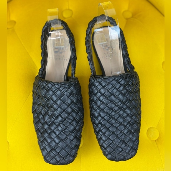 Vince Camuto Black Woven Lasint Mules Slingback Flats Size 7 1/2 - Picture 1 of 10